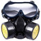 Veesper Set di coperture per mezzo facciale riutilizzabile con occhiali e filtri protettivi, respiratore industriale a prova di polvere per sicurezza e protezione