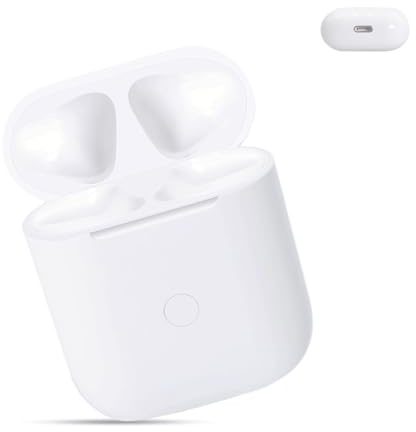 Quevati Custodia di ricarica wireless compatibile con Air-pod di prima e 2a generazione, custodia di ricarica di ricambio originale con accoppiamento Bluetooth e pulsante di sincronizzazione