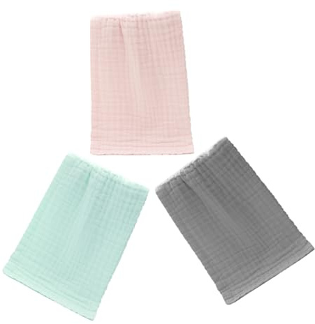 3 Stück Waschlappen für Babys aus Baumwolle 50x25 Cm | Mulltücher, Spucktücher, für Neugeborene und Empfindliche Haut, Vielseitig Nutzbar, mit Drei Teilen