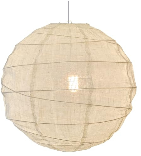 Hyzazew Leinen Lampenschirm, Faltbar Lampenschirme für Pendelleuchten, Handgefertigte Leinenlaterne für Innendekoration In Wohnzimmer, Esszimmer, Schlafzimmer, Arbeitszimmer, Flur Usw（45cm)