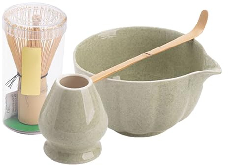 Xistuoz Service à thé – Kit de poudre de | Outils à thé pour les amateurs de débutants, cérémonies de voyage, brassage à la maison, fabrication de latte, comprend un bol fouet, une