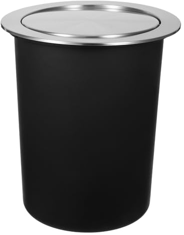 HYTROVE Pattumiera Da Incasso Con Coperchio Ribalta Bidone in Acciaio Resistente Per Cucina Da Banco Contenitore Desktop Per Gestione Rifiuti Alimentari Chiusura Ermetica e Accesso Semplif