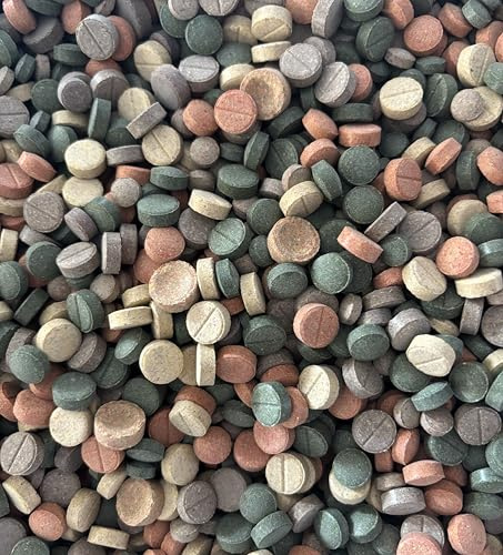 MaxiMix Mélange de comprimés – 13 variétés de comprimés alimentaires pour poissons d'ornement et silures | Spiruline, ail et nourriture naturelle | Comprimés de nourriture coulants, ne trouble pas