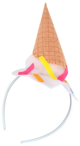 Eiscreme-Kostüm-Haarband, verstellbarer Kopfschmuck, Haarreifen für Lebensmittelverkäufer, Themen-Geburtstagszubehör, Regenbogen-Streusel, Haarschmuck