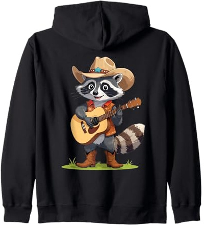 Raton Cowboy à la Guitare – Animal de Style Country Sweat à Capuche