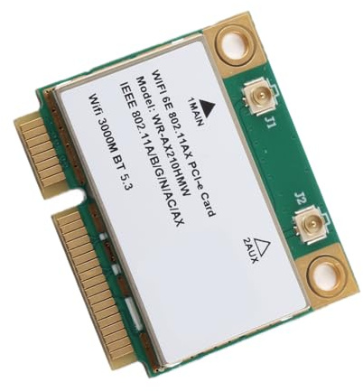 SIXRUN Tarjeta WiFi 6E AX210HMW Tarjeta de Red Inalámbrica de Triple Banda de 6 GHz con BT5.3, Interfaz Mini PCIE de Media para Computadora Portátil, PC Todo en y Hosts Pequeños, Velocidad de