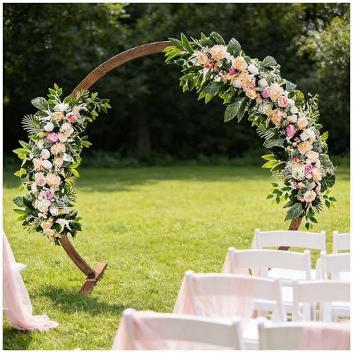 Cadre de Support d'arche de Mariage for cérémonie, Arche Ronde en Bois, Support décoratif autoportant en Bois for Ballons de Fleurs, tonnelles à Cadre Simple de Jardin