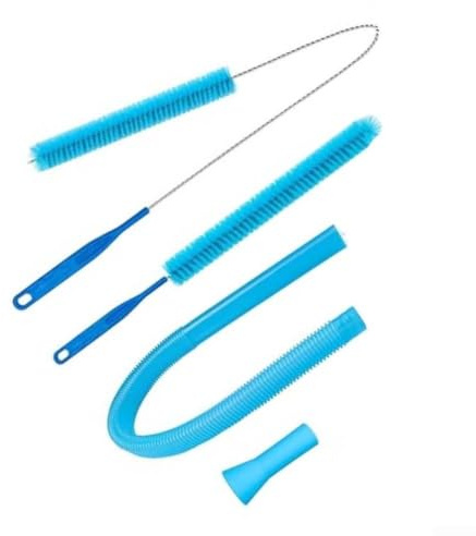 Trocknerreinigungskit mit Staubsauger Schlauch – 4-teiliges Set zur Entlüftung reinigen, flexibles Rohr und Bürsten für tiefe Reinigung von Wäschetrocknern und Lüftungskanälen