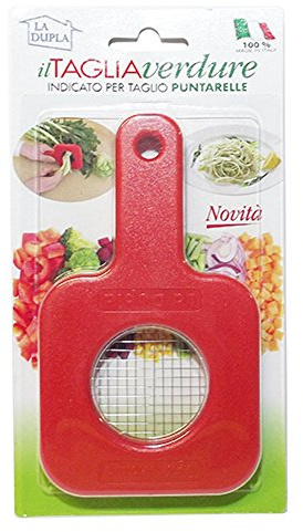 ItalyStore La Dupla tagliaverdure taglia puntarelle affetta verdure a cubetti piccoli taglia verdura 4x4 mm