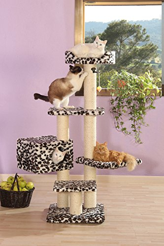 CLEVERCAT Kratzbaum Lena, besonders stabil mit vielen Liegemöglichkeiten für Ihren Stubentiger im schicken Design 9005. Made in Germany