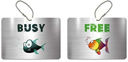 KaiserstuhlCard Magnete Türschild Free Busy Schild WC Kinderzimmer Deko Anhänger BESETZT FREI Wendeschild 14,8 cm x 10,5 cm Fisch Symbole