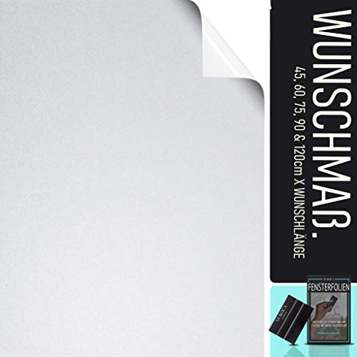 SA ROCA® 13,32 EUR/m² Milchglasfolie im Wunschmaß – Bis 50m am Stück I Fensterfolie Blickdicht als Sichtschutz I selbsthaftende Sichtschutzfolie für Fenster – Matt I Lfm x 75cm