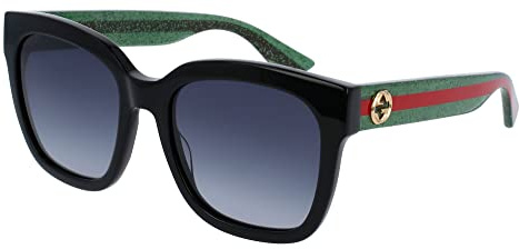 Gucci GG0034SN Damsolglasögon BLACK GREEN/GREY SHADED 54/20/140