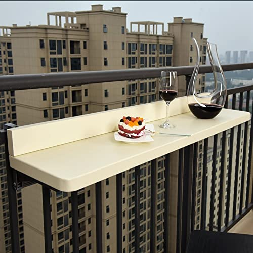 WXZX Balkon Tisch Hängend Klappbar, Balkon Klapptisch, Balkonhängetisch, Klapptisch Balkongeländer, Klapptisch Gartentisch Zum Einhängen,5-Fach Höhenverstellbar,Balkon Tisch Aufklappbar Hängend