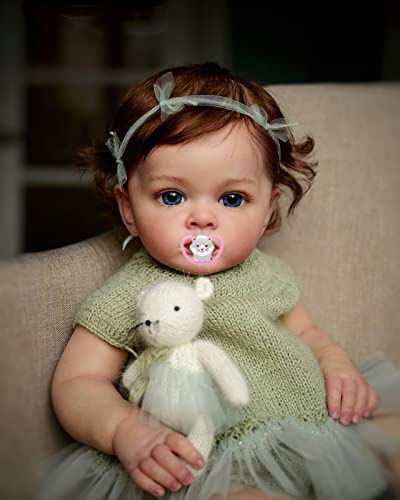 MineeQu 60CM So Wirklich Riesige Babygröße Silikon Vinyl Reborn Babypuppen Geschenkset mit Soft-Touch-gewichteter Körper Neugeborene Kleinkind Prinzessin Mädchen Dolls sehen Für Immer Dein Schatz
