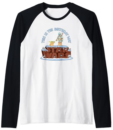 Star Wars: The Mandalorian Grogu Birthday Cake Raglan Baseball Tee