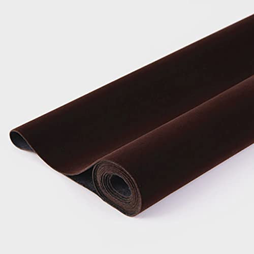 TAAL Selbstklebend Samtstoff Beflockter Stoff 100cmx148cm Für Schubladeneinlagen Schmuckkästchen-Filzeinlage Solide Farbe Filz-Tapete DIY Filzstoff Nähen Kunsthandwerk(Color:11 Coffee)