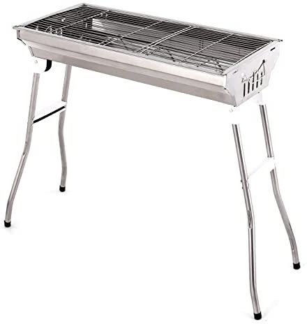 DXDRT Barbecue a Carbonella, Griglia Portatile per Barbecue e Affumicatore in Acciaio Inossidabile, BBQ Carrello Grill all'aperto per Picnic Cortile con Patio da Campeggio, Ampio Deposito