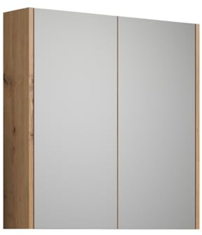 trendteam smart living – touch – spegelskåp – artisan ek – 3 fack och 2 hyllor (B x H x D) 69 x 70 x 15 cm – hyllor justerbara till 3 höjder