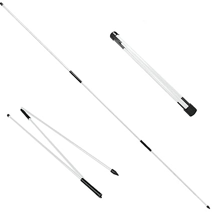 2 pc Golf Alignment Sticks with Storage Tube for Beginner Learner (White)