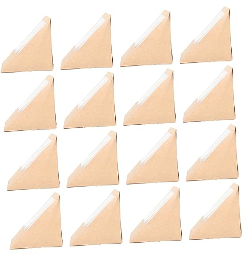 SOLUSTRE 100pièces Boîtes à Sandwich Triangulaires Lot De Boîtes Emballage De Cuisson Chinoises Avec Fenêtre Transparente