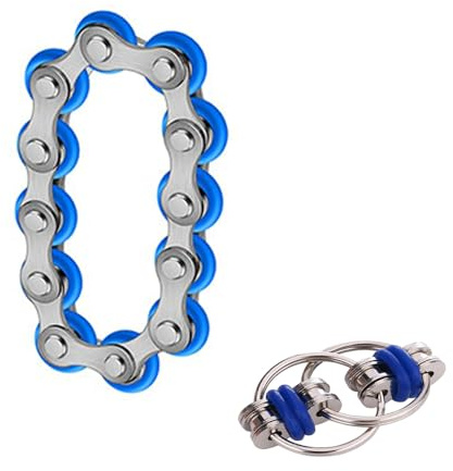 SEWSAW Fahrrad Kettenrad Dekompression Spielzeug Fidget Flippy Chain Stahl Spielzeug Fidget Rotating Spielzeug Lindert Angst für Erwachsene und Kinder