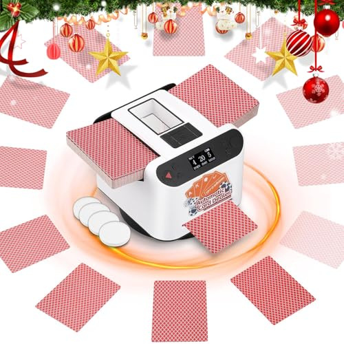 Proshine 2025 Automatic Card Shuffler and Dealer for 12 Players + 4 Remote Controller Card Dealer with Texas Holdem & Bridge Model Card Shuffler and Dealer for Blackjack Rechargeable, Card Calling