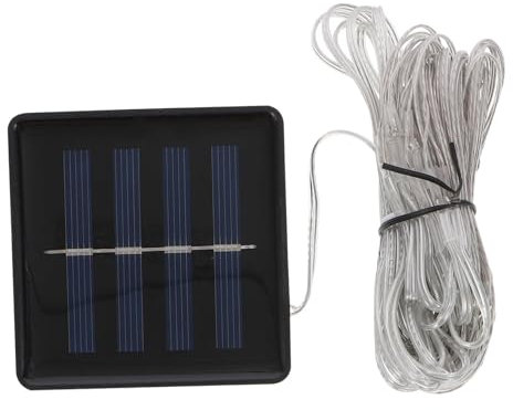 BESPORTBLE Solar Lichterkette Für Terrassenschirme Außen Weißes Led Licht Garten Dekoration Sonnenschirm Lichtleiste Für Camping Und Terrasse