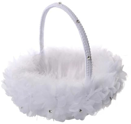CHILDWEET 2St gästekarten hochzeit hochzeitslaken präsente zur hochzeit candy crapper hochzeit dekoration قرآن Korb für die Hochzeit Hochzeitskorb die Blumen Blumenkorb schmücken Braut Weiß