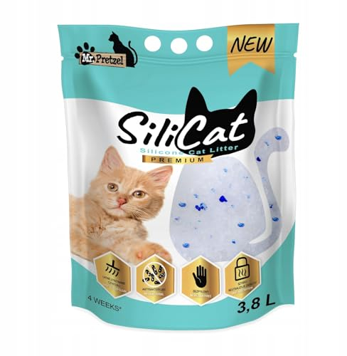 Mr. Pretzel Katzenstreu Staubfrei Silikonbasis Silicone Cat Litter 3,8l speziell für Allergiker