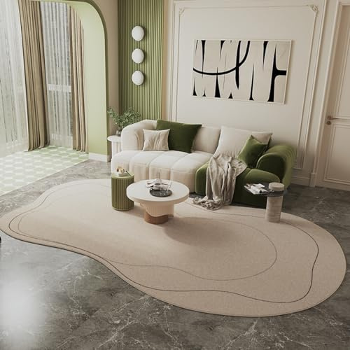iyoimono Licht Schatten Teppich Unregelmäßige 120x180cm Groß Schwarz Beige Baumwollteppich Bohemian Marokko Modern Teppich Waschbar Vintage für Schlafzimmer Wohnzimmer Küche Indoor Outdoor