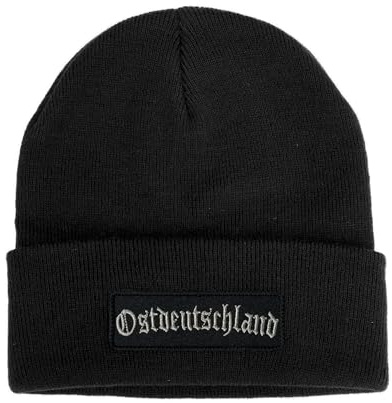 No Face No Name Mütze Ostdeutschland in schwarz I Unisex I bestickter Aufnäher I Beanie Strickmütze Wintermütze