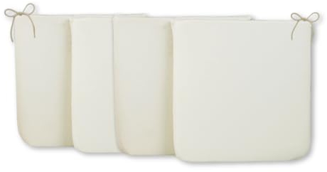 CHELY INTERMARKET Cojines de sillas 40x40x3cm Blanco Set de 4 unds para Cocina, Salon y terraza
