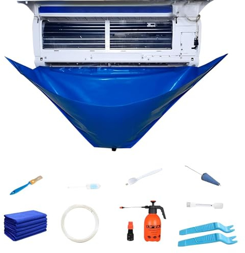 12 Pezzi Kit Di Pulizia Del Condizionatore D'aria, Aria Condizionata Pulizia Copertura Impermeabile, Kit Di Copertura Pulizia Condizionatore Split, Montaggio A Parete Per Pulizia 'aria Condizionata