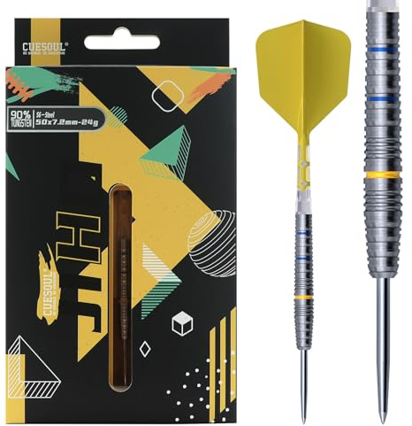 CUESOUL JIHO S1-S8 Serie 21 g/22 g/23 g Stahlspitze, 90% Wolfram-Dart-Set mit vereinheitlichendem ROST T19 Flight