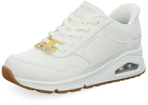 Skechers Donna Uno - Banksia Hands Free Slip-in, Maglia Duraleather Bianca, 40 EU
