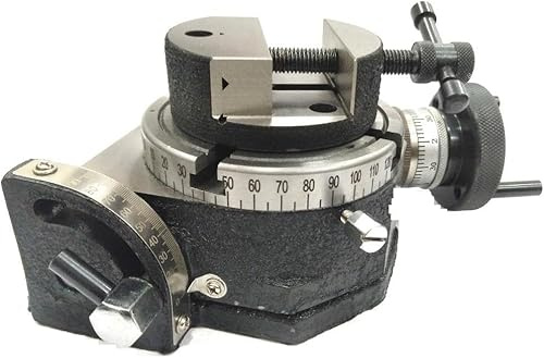 Buyohlic 4 (100 mm) Tilting Milling Indexing Horizontal Vertical Rotary Table with Round Vice- Metal Working (Tilting Rotary Table With 100mm Round Vice)