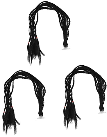 OUNONA 3stücke Sucker Dreadlock Ponytail Für Abnehmbarer Haarschmuck Mit Saugnapf Geeignet Für Fahrrad Und Skihelme