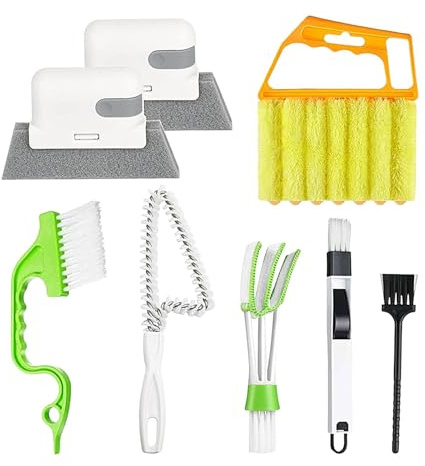 Nuyhadds Windowsill Cleaning Tool, Cleaning Brushes for Small Spaces, Practical Joint Cleaning Tool Cleaning Brush Set, Versatile Window Cleaning Brush, Window Rail Cleaner for