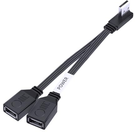 LANMINGLEL Câble Y Répartiteur Double USB, 90 degrés PD 65W Câble de charge rapide court USB 2.0 mâle vers 2 femelles,pour Transfert et Charge,pour téléphones, tablettes, ordinateurs portables 10cm
