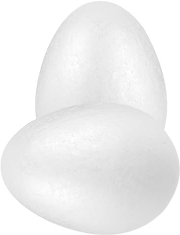 Gatuida 2pcs Foam Egg Shape Huge Polystyrene Egg Polystyrene Balls Shell Egg Foams for Crafts Decorations Polystyrene Egg Large Egg Decoration Dye White