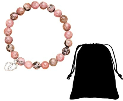 Aynkh Braccialetti piccoli piedini, Cristalli di guarigione in pietra naturale, Regali future mamme, braccialetto Zebra Rose Card Citazioni