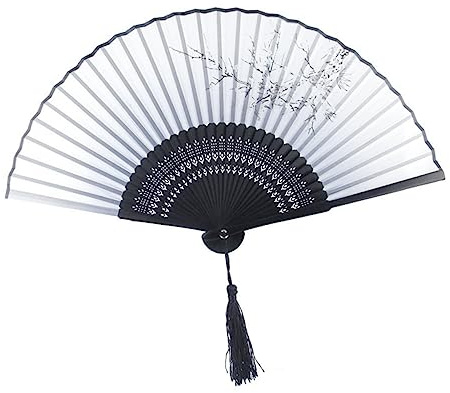SHINEOFI Ventilador de Bolsillo Flor de Ciruelo Ventilador de Emulación y Duradero Ocasiones de Verano y Fiestas Aire