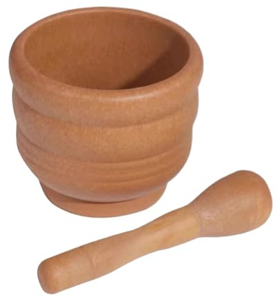 Pestle And Mortar Wooden Mortar And Pestle Set Guacamole Bowl Food Grinder Garlic Masher Make Fresh Guacamole Salsa Kitchen Usage Muddling And Grinding Spices 11.4x11.4x9.5cm