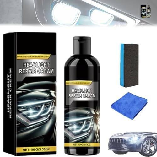 Scheinwerfer Reparatur Spray, Autoscheinwerfer-Restaurierungsset gegen Vergilbung, Autoscheinwerfer-Reparaturmilch, Zur Reparatur von Scheinwerfervergilbung, Oxidation, Trübung und Kratzern (1)