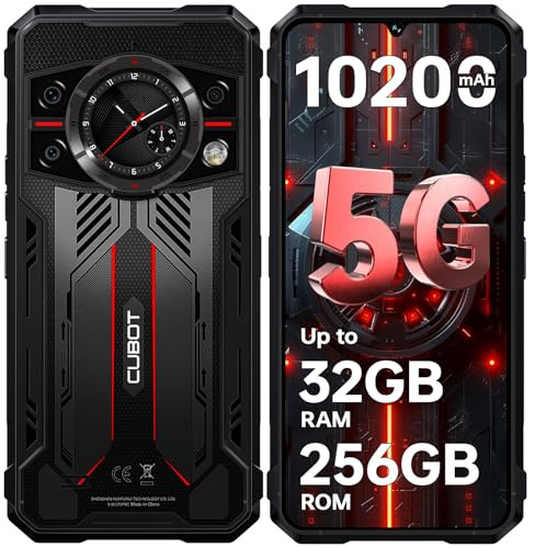 CUBOT Kingkong 11 Rugged Smartphone 5G, 10200mAh, 32GB+256GB/1TB Rurged Phone Android 15, 6.72 FHD+ with 1.46 Smart Display, 108MP+32MP Camera Waterproof Phone, IP68/IP69K/NFC/4G Dual SIM