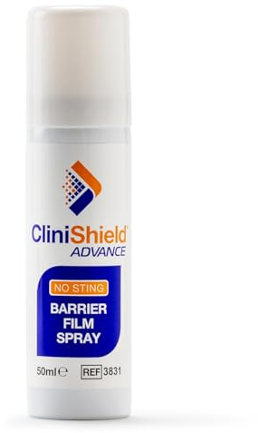 CliniShield Advance No Sting Barrier Film Spray, Stoma Care, Sensitive Skin | Pain-Free Skin Protection and Medical Adhesive Prep. Long-Lasting Formula, Trusted across UK Healthcare Settings.