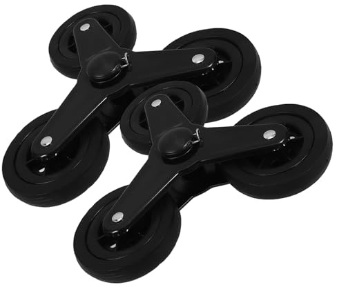 FONDOTIN Ruedas para Carrito de Compras, 2 Piezas Metálicas Triangulares Dirección Giratoria, Ideales para Carritos Plegables y Transporte en Escaleras