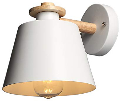Chrasy Metall Modern Wandstrahler Wandleuchte mit Dreh-und Minimalismus Art Beleuchtung für Innen Modern Wandleuchte, Fassung: E27, Metall, Weiß, 25.5 * 20 * 20cm