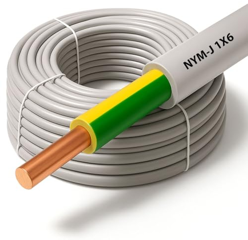 NYM-J Kabel XmediaSat Erdungsleitung/Erdungskabel/Potentialausgleich (NYM-J, 1 x 6 mm², grau, 20 Meter)